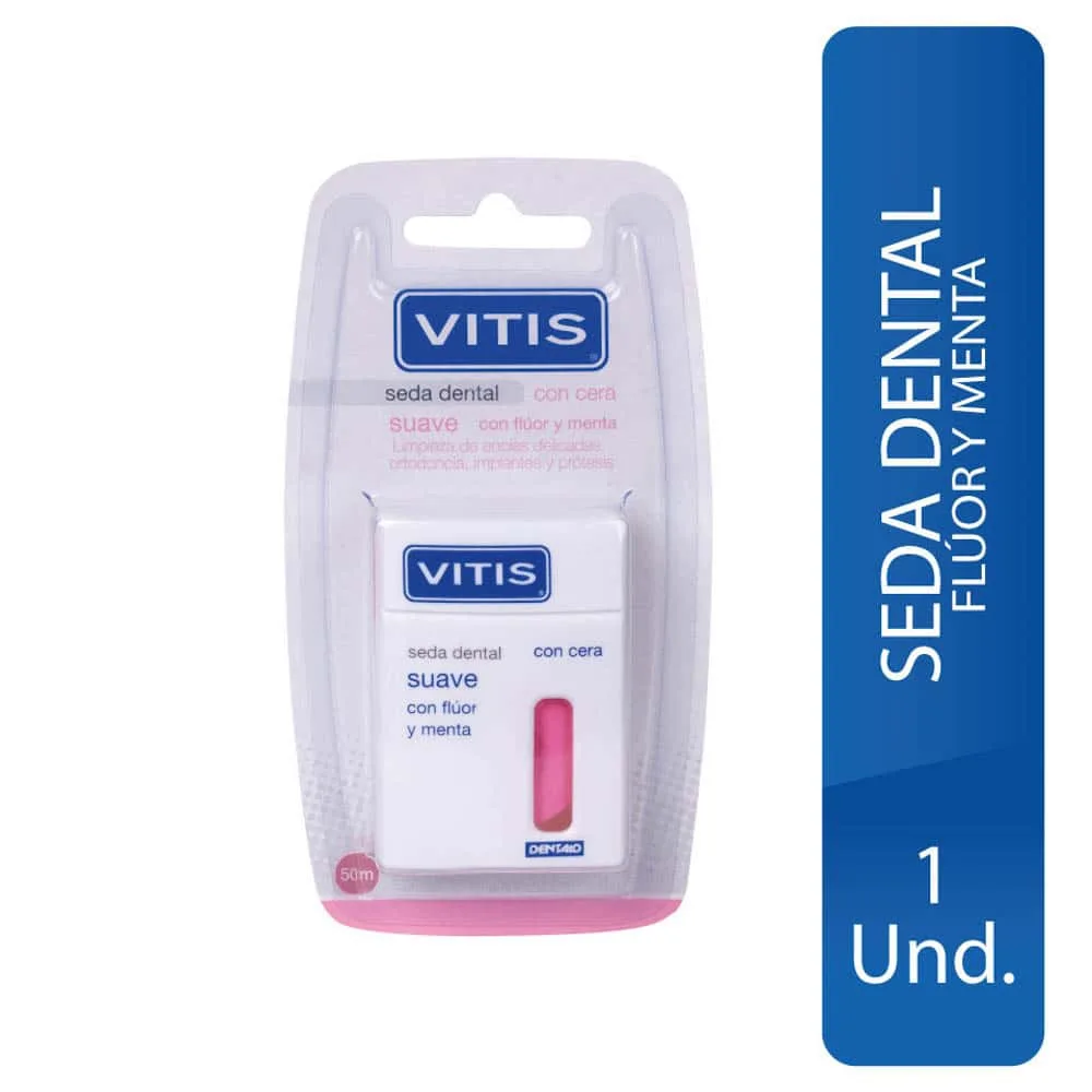 Hilo Dental Seda C/cera Suave C/fluor Y Menta 50m